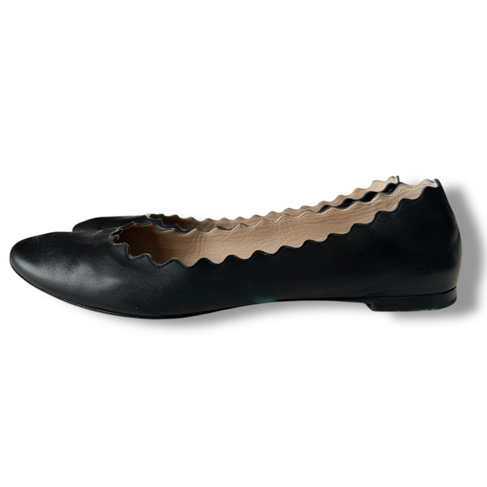 Chloé Lauren Leather Ballet Flats Shoes in Black Size 39.5 US 9 - Picture 3 of 8
